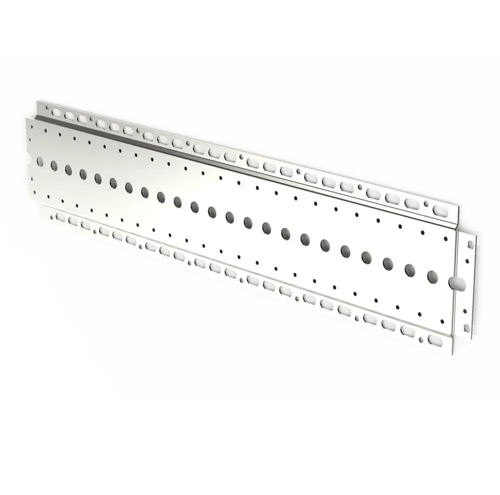 Montageplatte von HANSA, länglich mit mehreren runden und ovalen Öffnungen für Befestigungen an der Wand oder anderen Oberflächen.